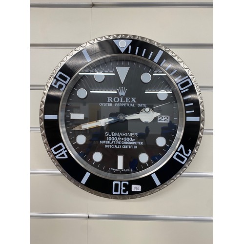 388 - Rolex Submariner style wall clock 13½