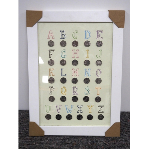 94 - Framed alphabet 10p coin set