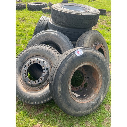 65 - Lorry wheels and tyres