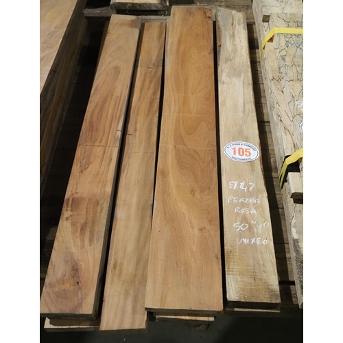 105 - Peroba Rosa South American hardwood boards mixed sizes, 50