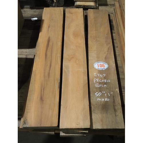 106 - Peroba Rosa South American hardwood boards mixed sizes, 50