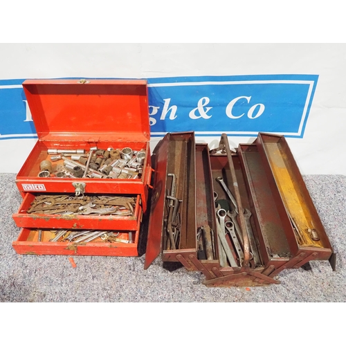 225 - Metal toolboxes and contents of sockets and spanners - 2