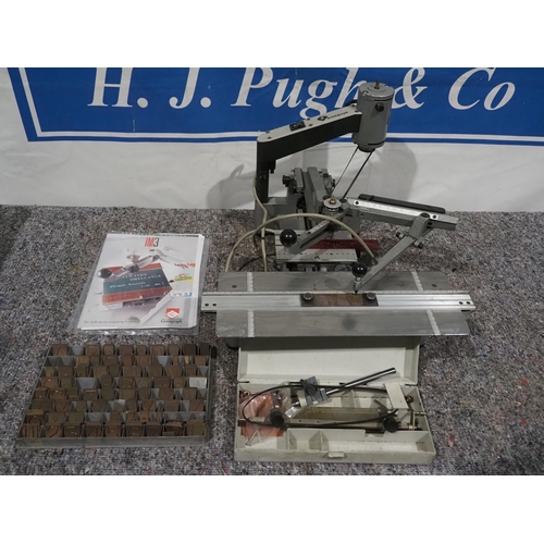 264 - Gravograph multi surface engraving machine with instructions and set of brass letters