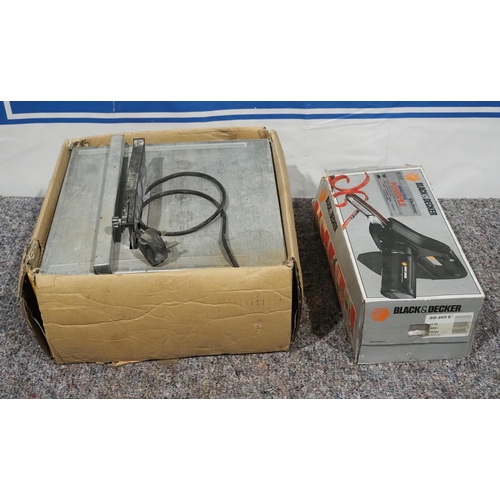 272 - Electric tile cutter and Black & Decker detail sander