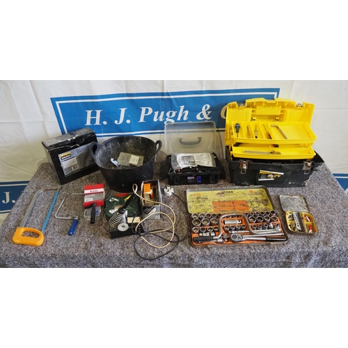 308 - Socket set, battery charger and quantity of hand tools
