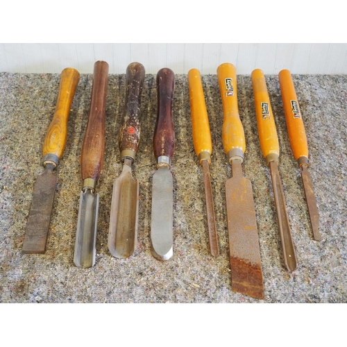 458 - Large woodworking chisels and gauges to include Sorby - 8