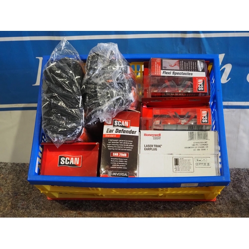 519 - Box of PPE to include ear muffs, ear plugs, glasses and gloves