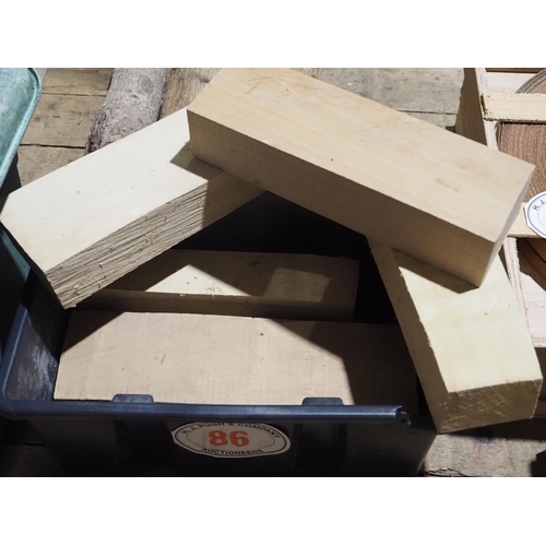 86 - Box of lime turning blanks