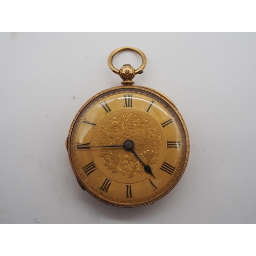 343 - 18ct Gold cased pocket watch approx total weight 55.7g