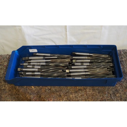 521 - Box of morse taper 2 reamers metric and imperial