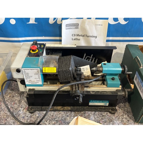 659 - Axminster micro lathe and 4 boxes of accessories