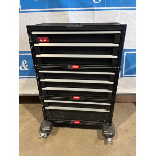 664 - Keter 7 drawer unit on wheels with contents