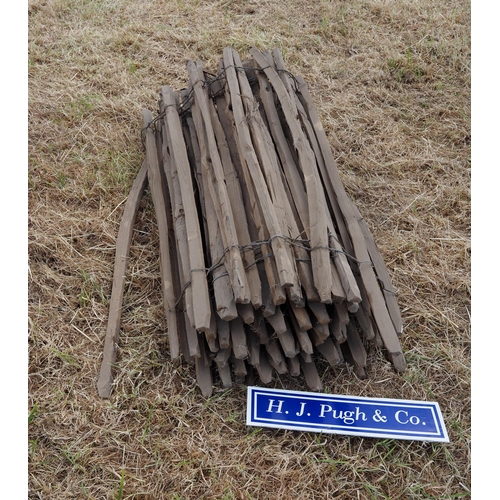 344 - Wooden fence posts