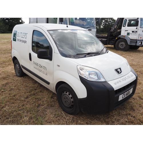 347 - Peugeot Bipper van. 2016. Runs and drives, 1248cc, showing 58697 miles. MOT until 20/04/2025. V5. Re... 