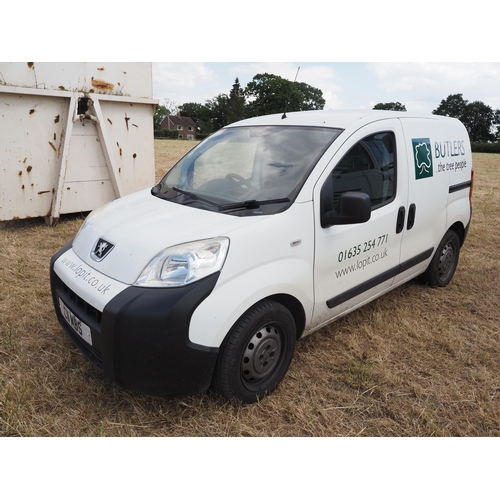 347 - Peugeot Bipper van. 2016. Runs and drives, 1248cc, showing 58697 miles. MOT until 20/04/2025. V5. Re... 