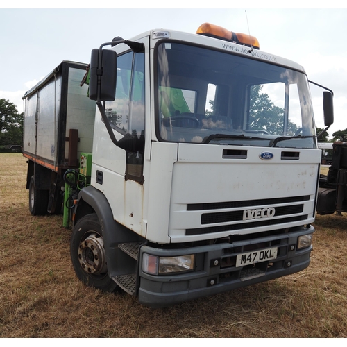 348 - Ford Iveco 110-E15 lorry with Hi-ab and winch. 1994. Runs and drives, 12 ton, 5861cc, showing 288917... 