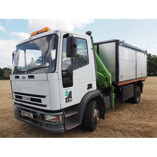 348 - Ford Iveco 110-E15 lorry with Hi-ab and winch. 1994. Runs and drives, 12 ton, 5861cc, showing 288917... 