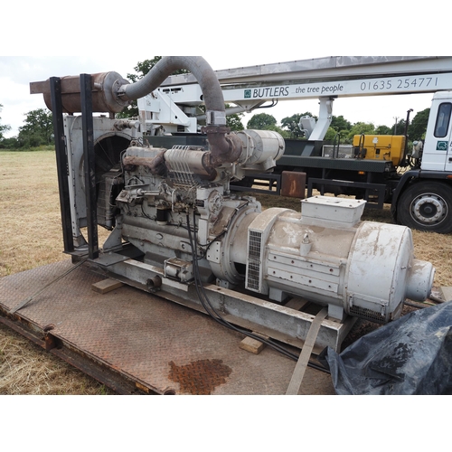 350 - Dorman 6 cylinder diesel engine and 3 phase generator. Runs with a recent test, auto start