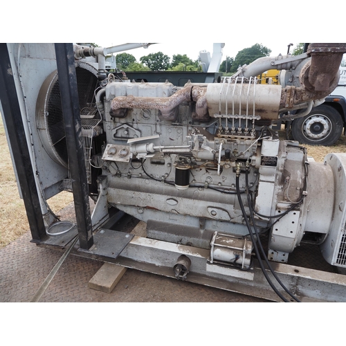 350 - Dorman 6 cylinder diesel engine and 3 phase generator. Runs with a recent test, auto start