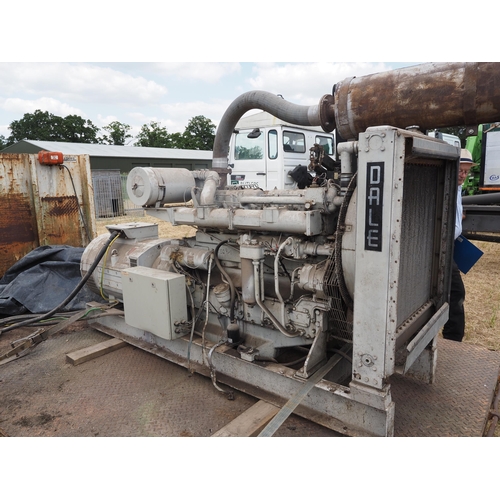 350 - Dorman 6 cylinder diesel engine and 3 phase generator. Runs with a recent test, auto start