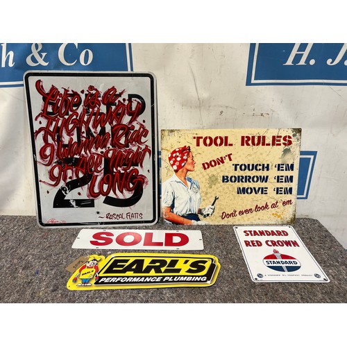 3055 - Modern tin signs to include Standard - 5