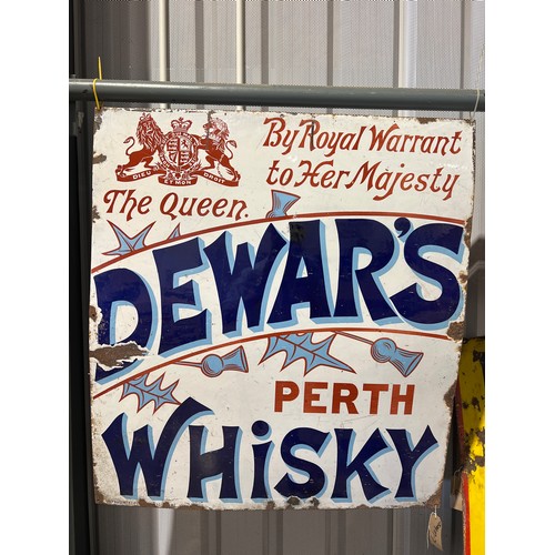 Enamel sign - Dewar's Whisky Perth 40" x 36"