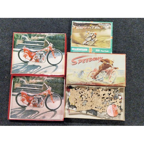 499 - Speedway puzzles, board games, Top Trumps, empty game boxes etc