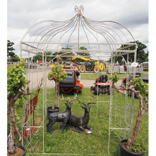 215 - Ornate metal pergola 6 x 6ft