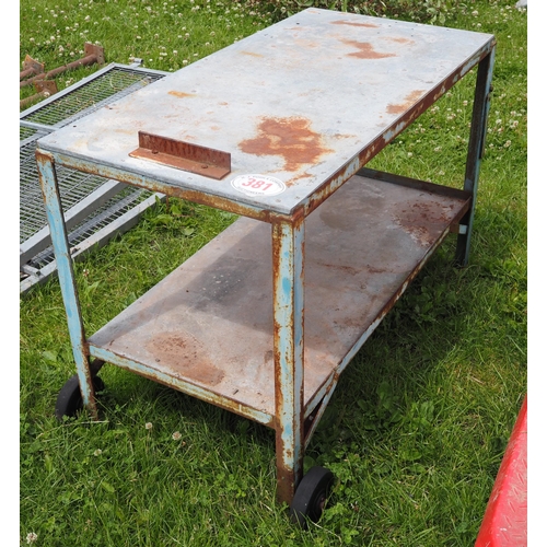 381 - Metal table 4ft