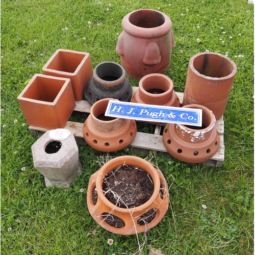 56 - Terracotta planter and others