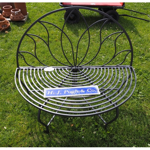 72 - Demi lune metal garden bench 4ft