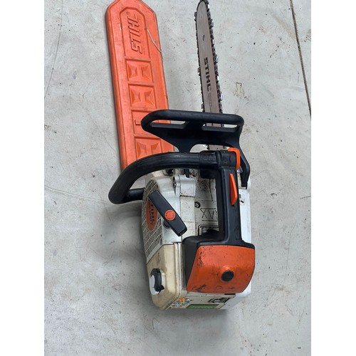 524 - Stihl MS 200T top handle chainsaw. New bar, chain and side cover