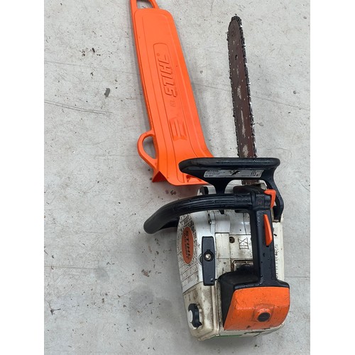 525 - Stihl MS 200T top handle chainsaw. Starts and runs but needs good service