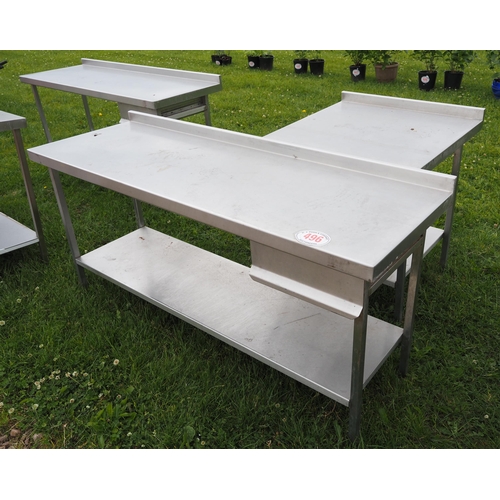 496 - Galvanised prep tables - 2
