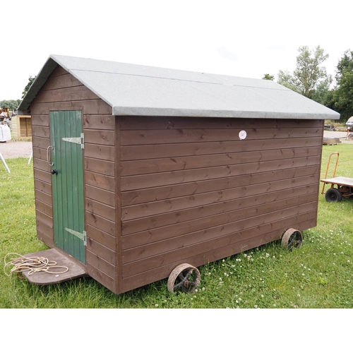 541 - Chicken house on cast iron wheels