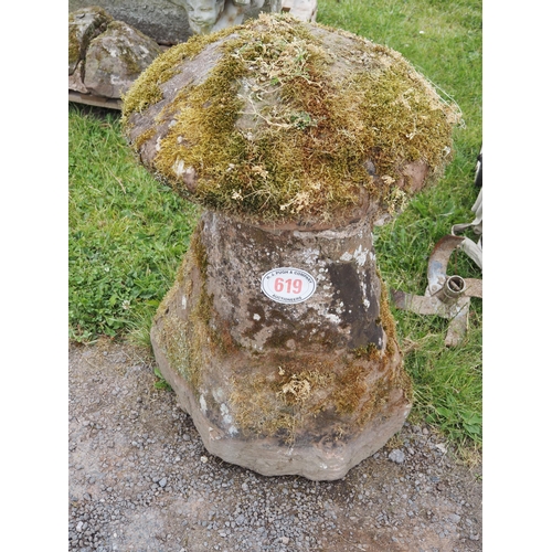 619 - 3ft Staddle stone with top