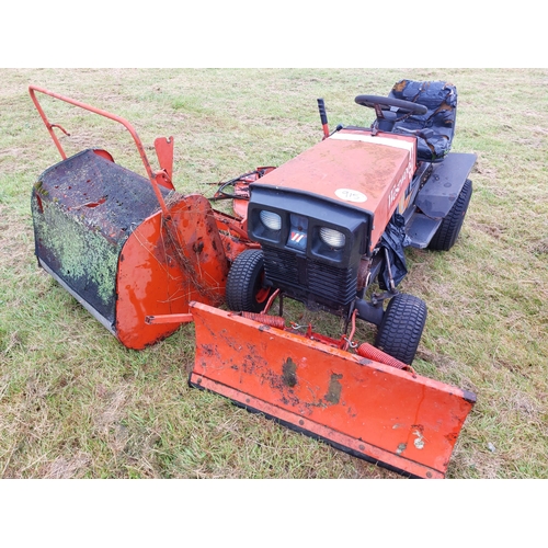 915 - Westwood Ride on with snow plough, collector and mower deck