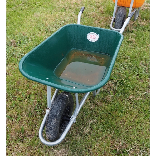 1355 - Green wheelbarrow