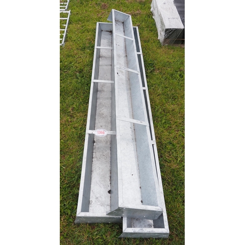 1366 - Galvanised feed troughs 9ft - 3