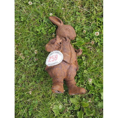 259 - Mr Rabbit cast iron garden feature