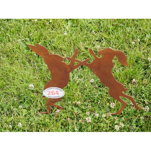 264 - Laser art boxing hares 22