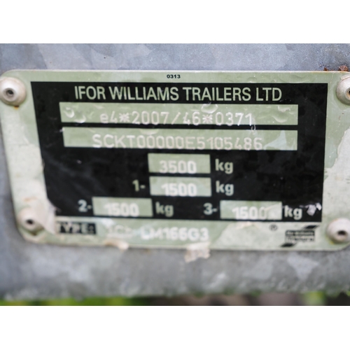 1664 - Ifor Williams LM166 G3 dropside trailer Serial no. E5105486