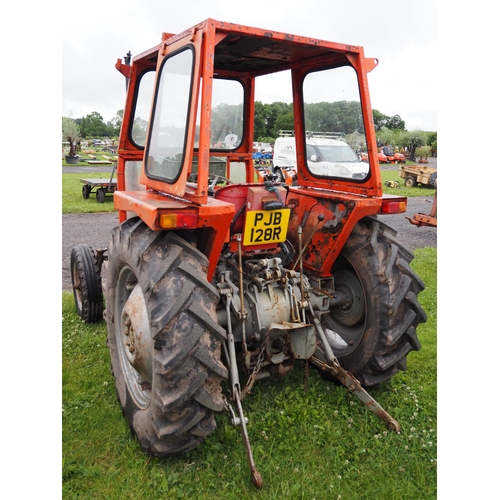 1672 - Massey Ferguson 135 tractor with cab. Reg. PJB 128R. V5 in office.