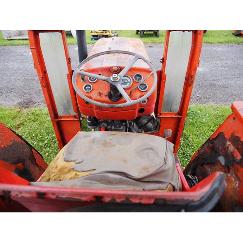 1672 - Massey Ferguson 135 tractor with cab. Reg. PJB 128R. V5 in office.