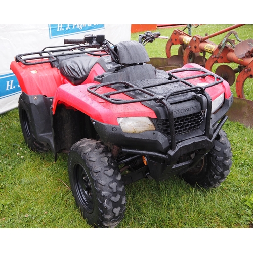 1675 - Honda TRX 420 quad. Runs and drives. Keys and manuals in office