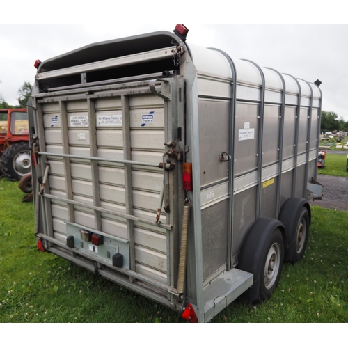 1676 - Ifor Williams TA510G 12ft stock trailer with sheep decks and gates. Serial no. H0728157