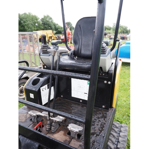 1697 - Sany SY16C mini digger with extending tracks and 2 buckets. 2022. Key in office