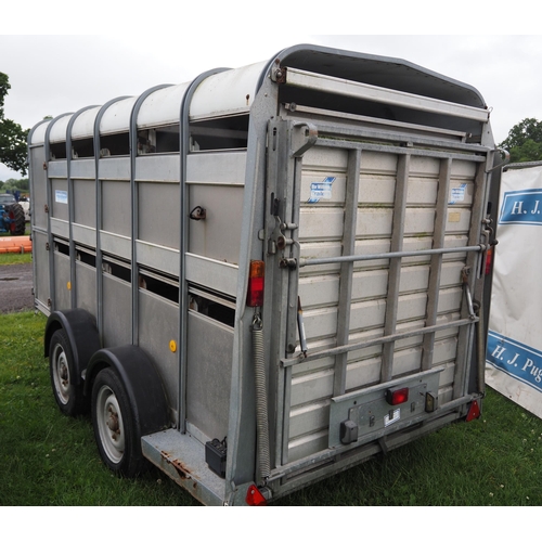 1699 - Ifor Williams GHD12 stock trailer with decks. Serial no. 40428405