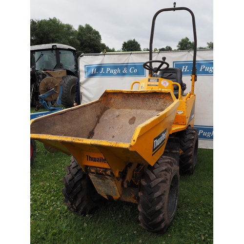 1705 - Thwaites 1 ton dumper, 2010. With roll bar. Key in office