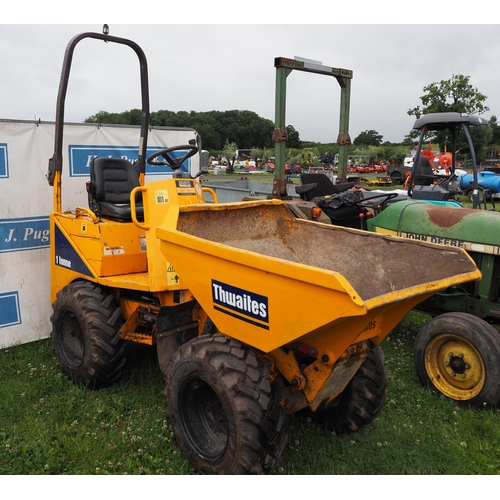 1705 - Thwaites 1 ton dumper, 2010. With roll bar. Key in office